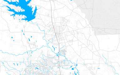 Rich detailed vector map of Conroe, Texas, USA