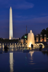 Washington D.C. at night - National Mall with World War II Memorial and Washington Monument
