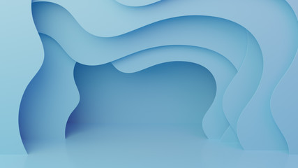 Paper cut abstract background. 3d rendering.