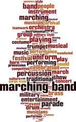 Obraz premium Marching band word cloud