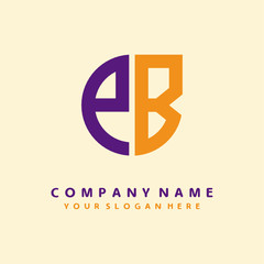 initial letter PB logo purple, orange. Monogram Vector Logo