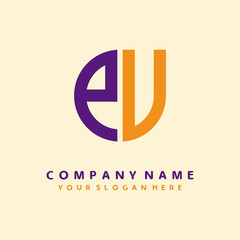 initial letter PU logo purple, orange. Monogram Vector Logo