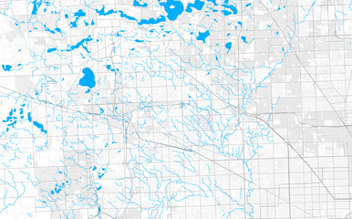 Rich detailed vector map of Farmington Hills, Michigan, USA