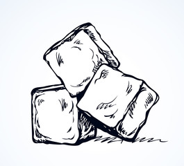 Ice cubes. Vector drawing