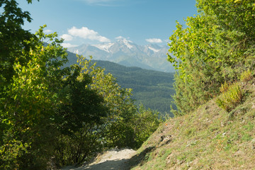 mountains view in Svaneti in Georgia