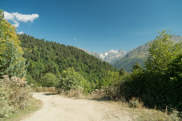 Fototapeta premium mountains view in Svaneti in Georgia