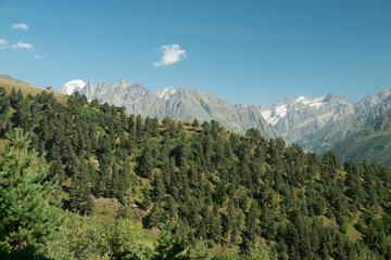 mountains view in Svaneti in Georgia