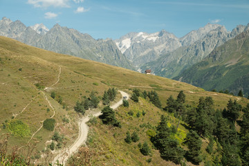 mountains view in Svaneti in Georgia