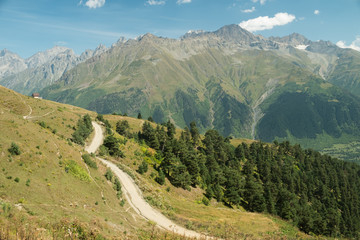 mountains view in Svaneti in Georgia