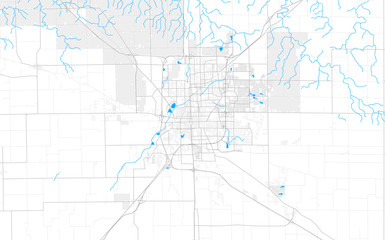 Rich detailed vector map of Bloomington, Illinois, USA