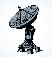 Vector drawing. Dish Antenna