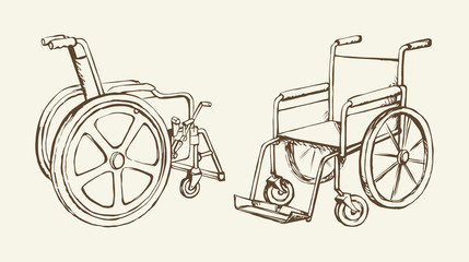 Wheelchair. Vector drawing