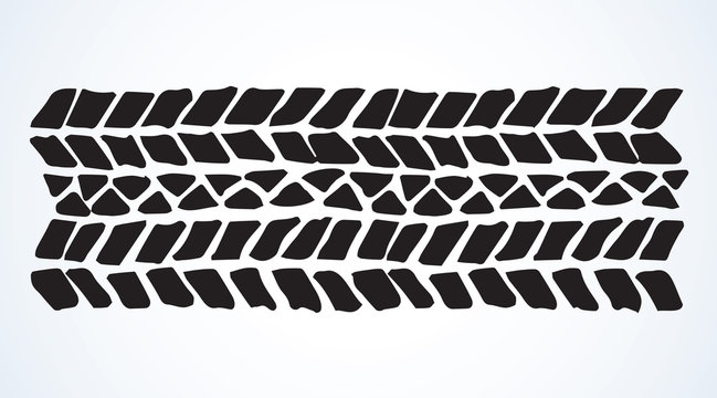 Traces of tires. Vector drawing