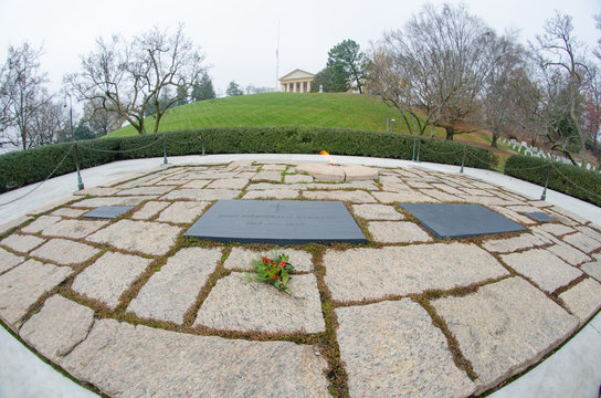 J.F. Kennedy gravestones in Arlington National Cemetery in autumn - Washington D.C. United States of America
