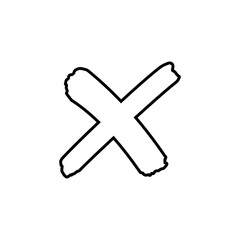 Obraz premium Cross outline sign or x mark icon. No symbol