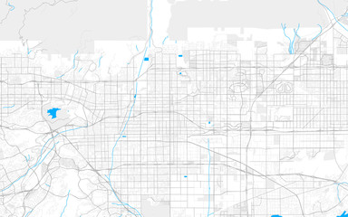 Rich detailed vector map of Upland, California, USA