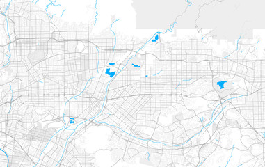 Rich detailed vector map of Baldwin Park, California, USA