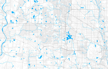 Rich detailed vector map of Schaumburg, Illinois, USA