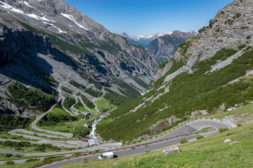 Curvy road in the Italian alps