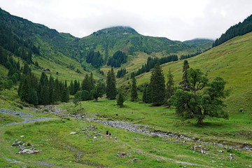 Fototapeta na wymiar Bergpanorama der österreichischen Alpen bei Saalbach-Hinterglemm