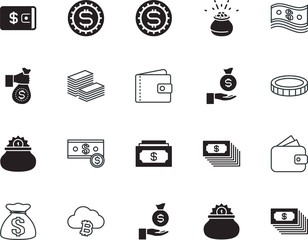 cash vector icon set such as: bill, digital, canvas, shape, earning, work, big, shadow, abundance, heap, deposit, bit-coin, cloud, communication, pounds, bit, presentation, hundred, savings, computer