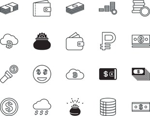 cash vector icon set such as: store, cute, emoji, metal, expression, smiley, style, rubles, hold, funny, button, shape, emoticon, sets, price, fall, ball, green, russian, banknote, rubl, russia, rain