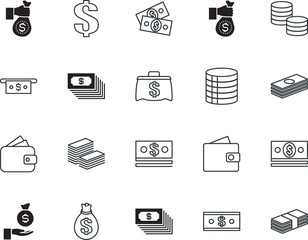 cash vector icon set such as: price, jackpot, credit, savings, big, america, usa, interface, value, clipart, american, hundred, modern, greed, website, pocket, logo, mobile, earn, forex, object, bill