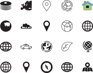 map vector icon set such as: manufacturing, icons, service, spread, node, lights, satellite, sweet, diet, squad, isometric, structure, autonomous, property, latitude, site, cuisine, key, guard, plant