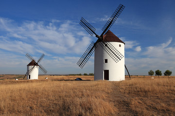 Fototapeta na wymiar Don Quixote’s Windmills in La Mancha, Spain