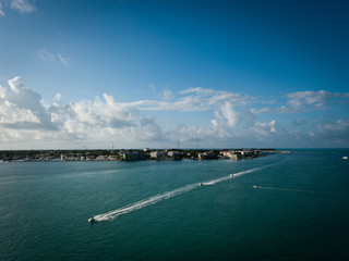 Jet Skis Going Through Bay Outside Of Key West Florida