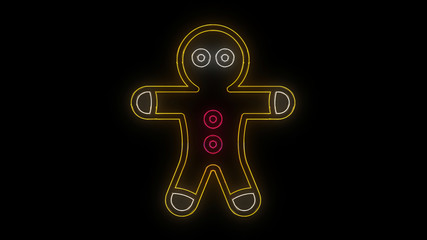 Christmas Icon Neon Gingerbread