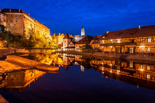 Krumau an der Moldau am Abend