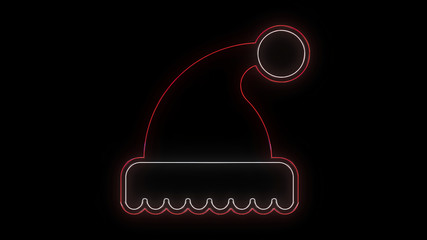 Christmas Icon Neon Santa Claus Hat