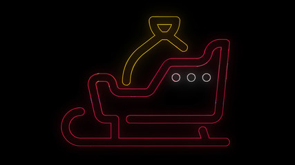 Christmas Icon Neon Sleigh