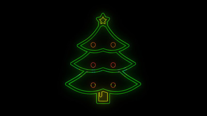 Christmas Icon Neon Tree