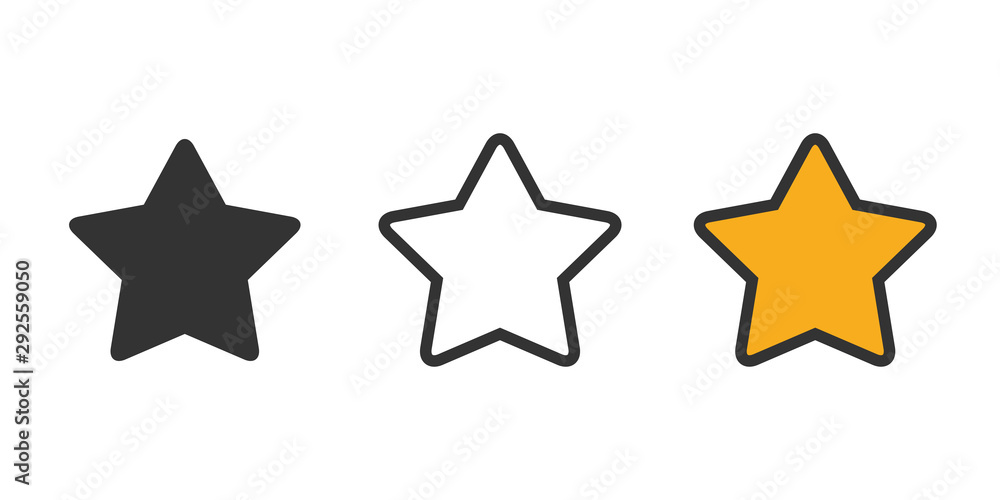 Poster set of stars icons on a white background in a flat design