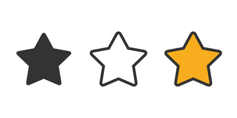 Set of stars icons on a white background in a flat design
