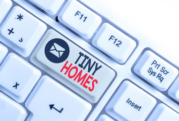 Word writing text Tiny Homes. Business photo showcasing houses contain one room only or two and...