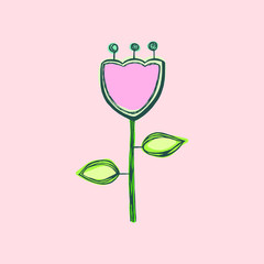 decorative flower tulip. eps10 vector illustration. hand drawing