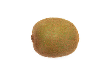 Ripe whole kiwi fruit isolated on white background with clipping path.