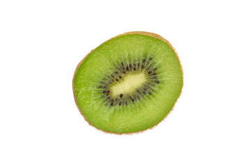 Naklejka na ściany i meble Slice ripe kiwi fruit isolated on white background with clipping path