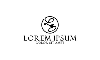 Letter L S logo template vector with hand lettering cursive font symbol in flat design monogram illustration