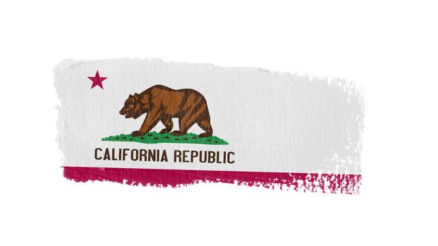 California flag painted with a brush stroke