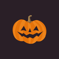 Halloween pumpkin cute illustration. Flat design funny character.