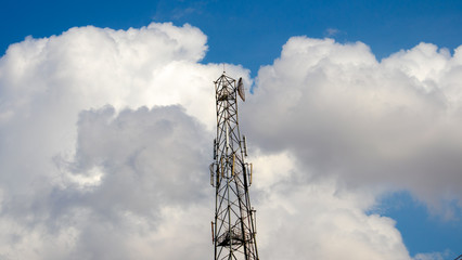 500 feet Tall Bharat Sanchar Nigam Limited BSNL Lattice telephone exchange communication tower with...