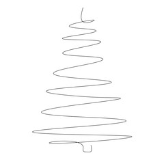Christmas tree icon line drawing, vector illustration