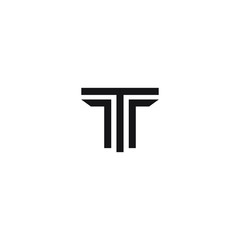 T letter initial logo design vector template