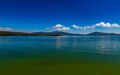 lake, dam in national park vashlovani