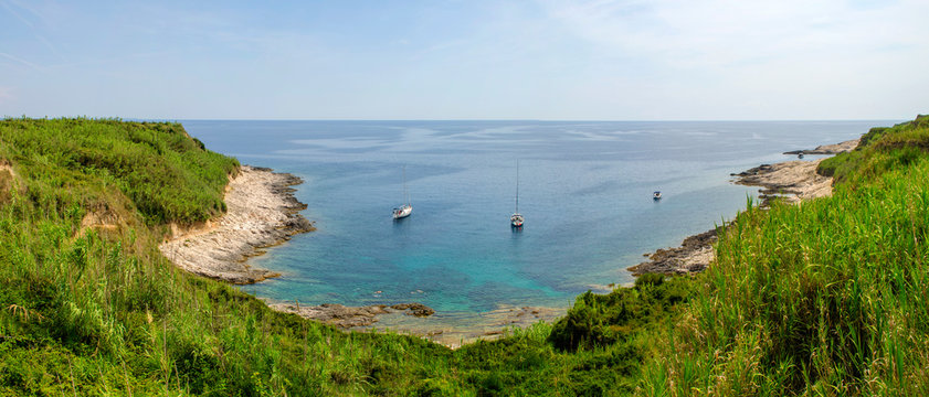 Panoramic view of the bay of Susak island, Croatia