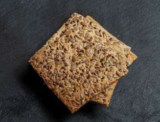 Cereal cookies on a black background